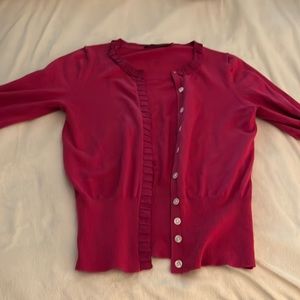 The Limited Cranberry Wool Cardigan